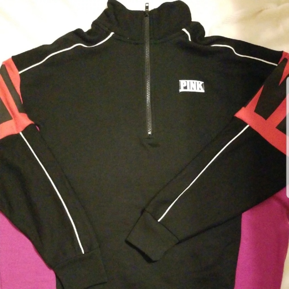 Vs pink half zip up